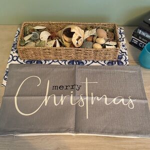 Merry Christmas Gray Pillow Cover